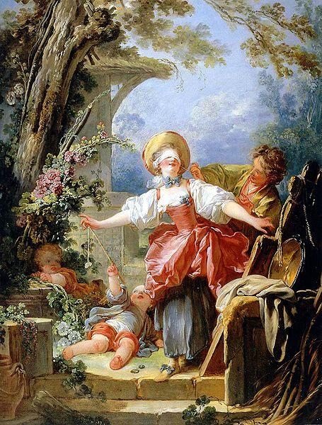 Jean Honore Fragonard Blind man s bluff game Norge oil painting art
